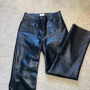 Wilfred Shiny Black Leather Pants